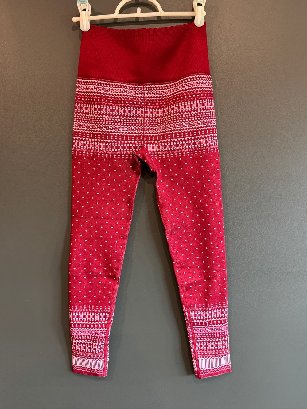 Fabletics Red Patterned High-Waist Leggings - Picture 2 of 16